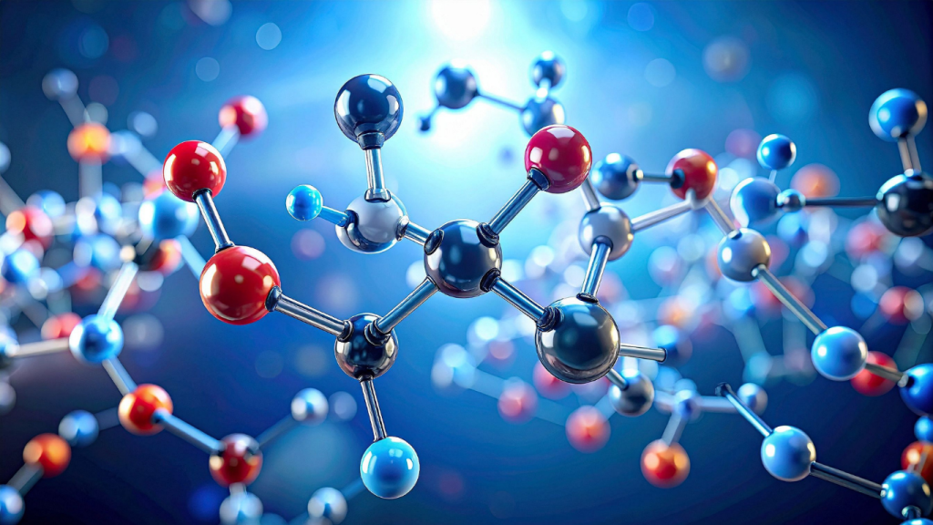 Molecular model representing spatial biology and cellular interactions in tissue mapping.